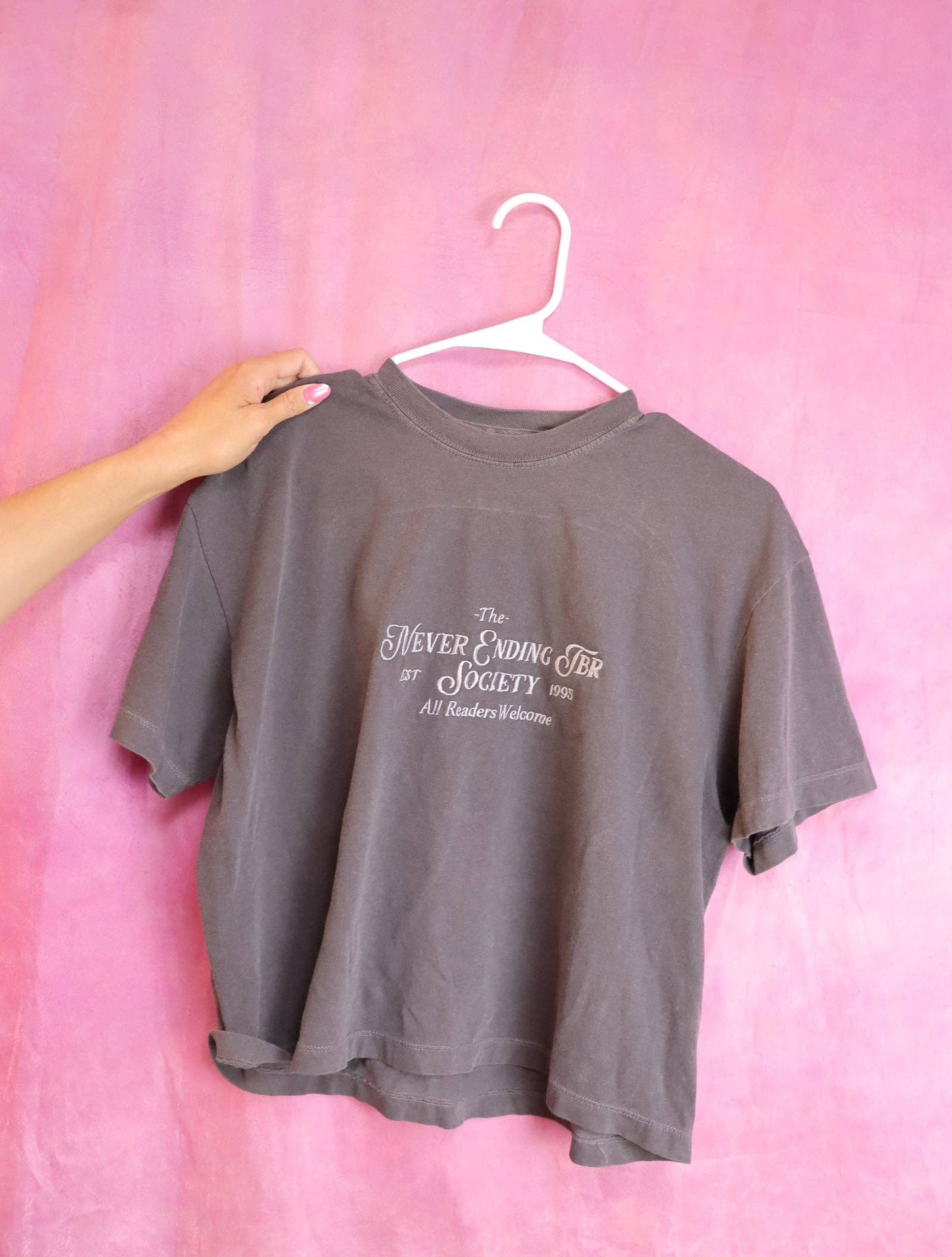 "Never Ending TBR" Embroidered Bookish Shirt
