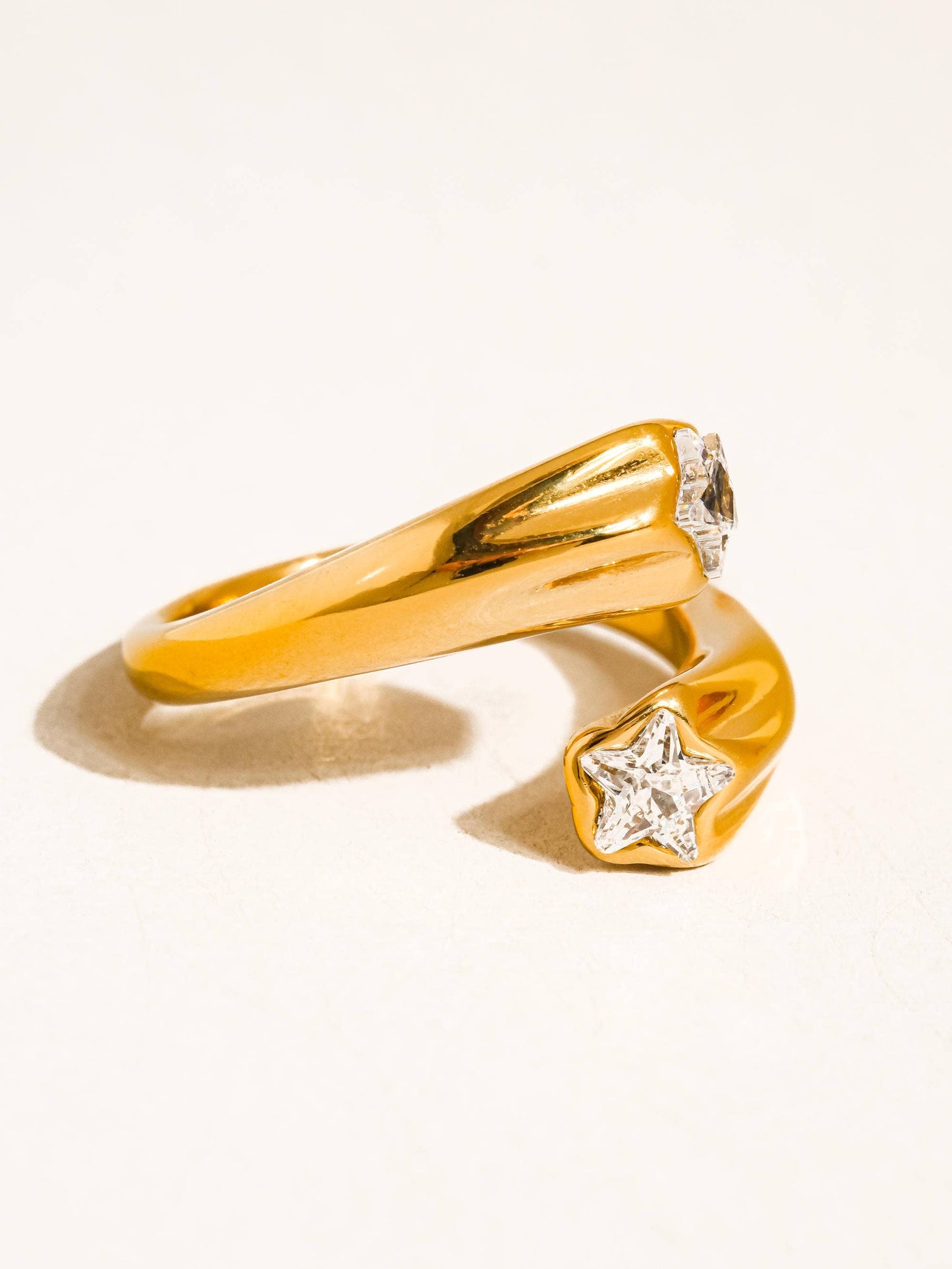 Double Star Gold Plated ring