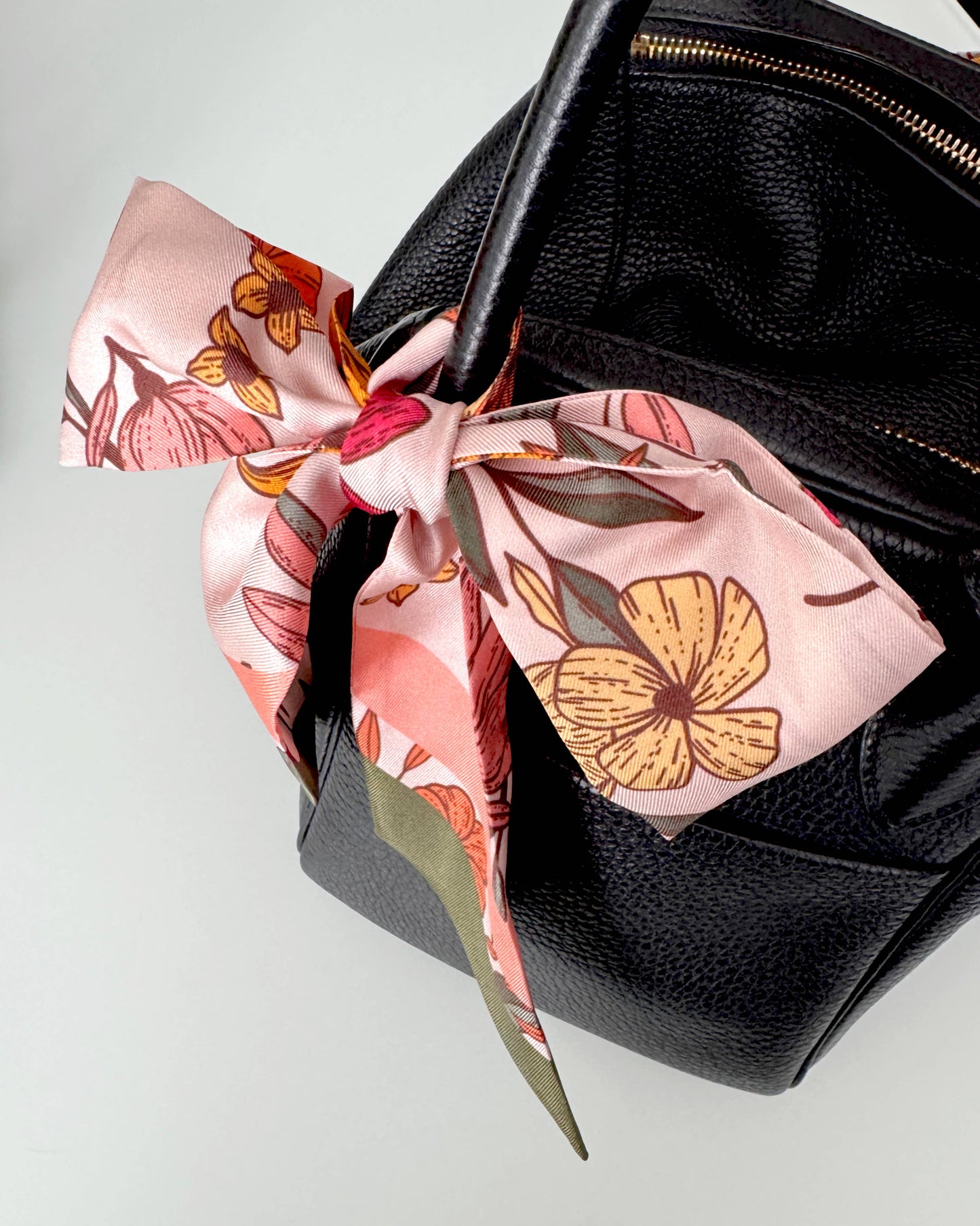 Vibrant Florals Skinny Silk Scarf