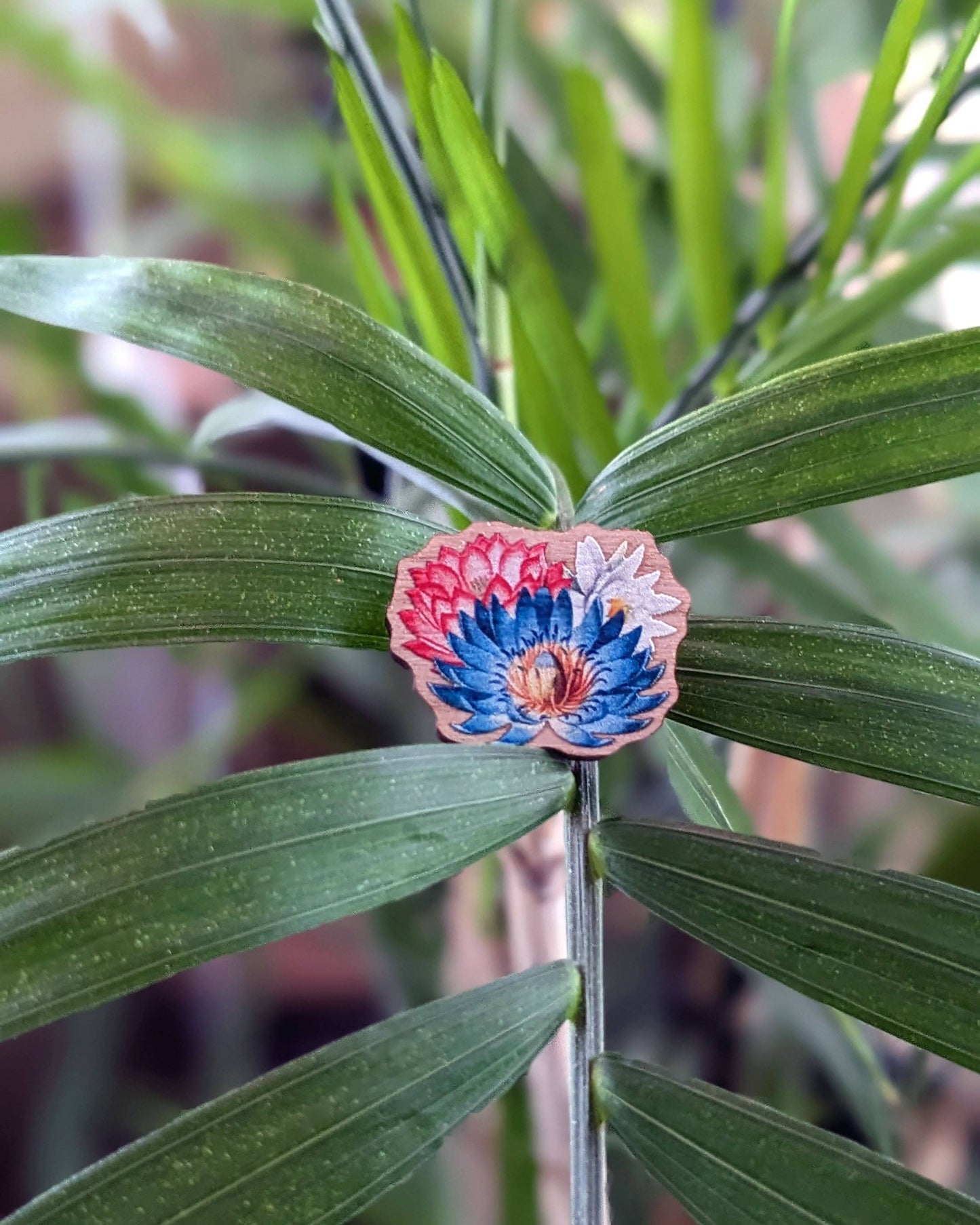 July Birthday Flower Wooden Pin