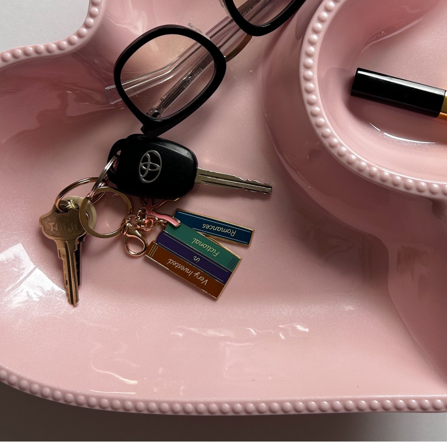 Very Invested in Fictional Romances Keychain and Bag Charm