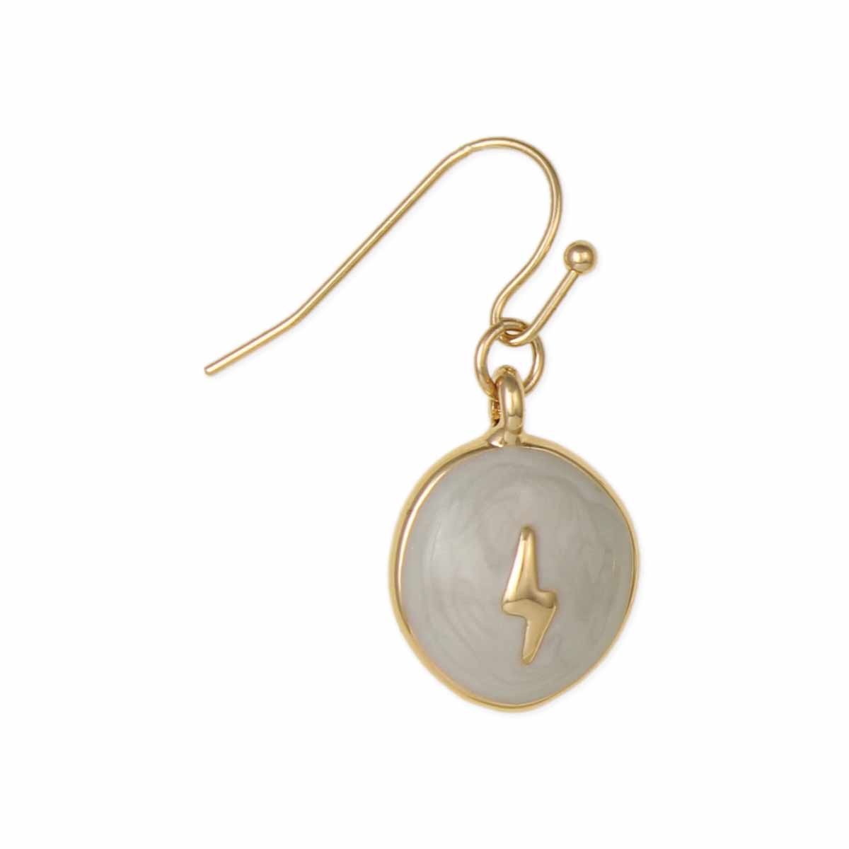Vintage Celestial White Lightning Gold Earrings