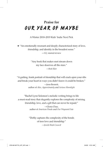 Our Year of Maybe book cover