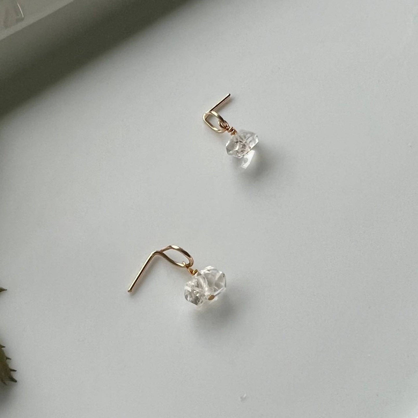 Raw Herkimer Diamond Stud
