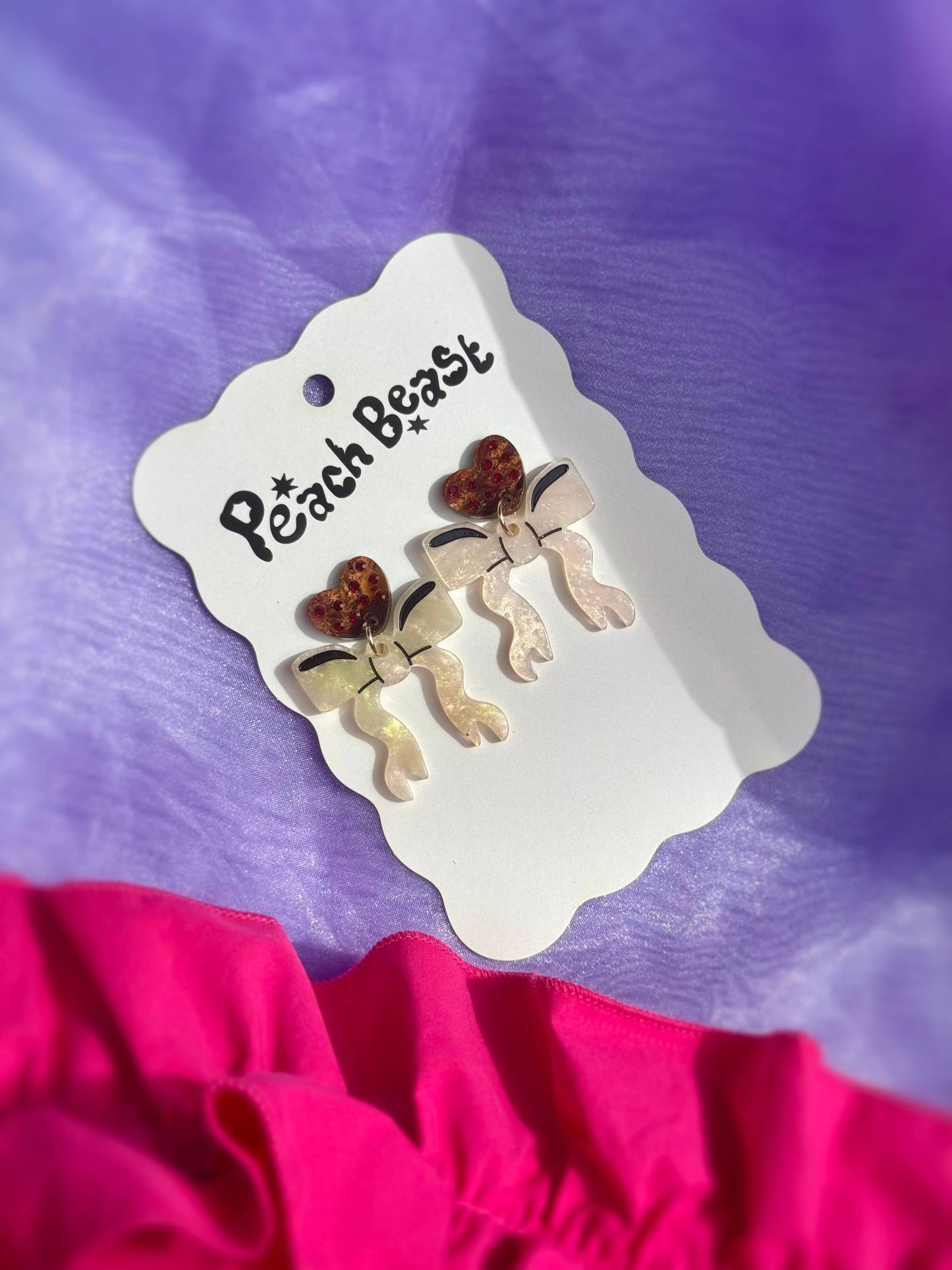Heart + Bow Earrings