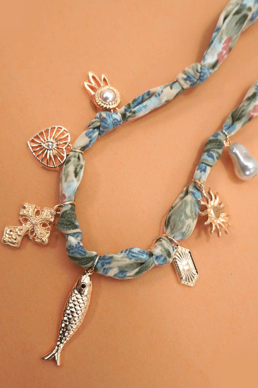 Coastal Love Scarf Charm Necklace