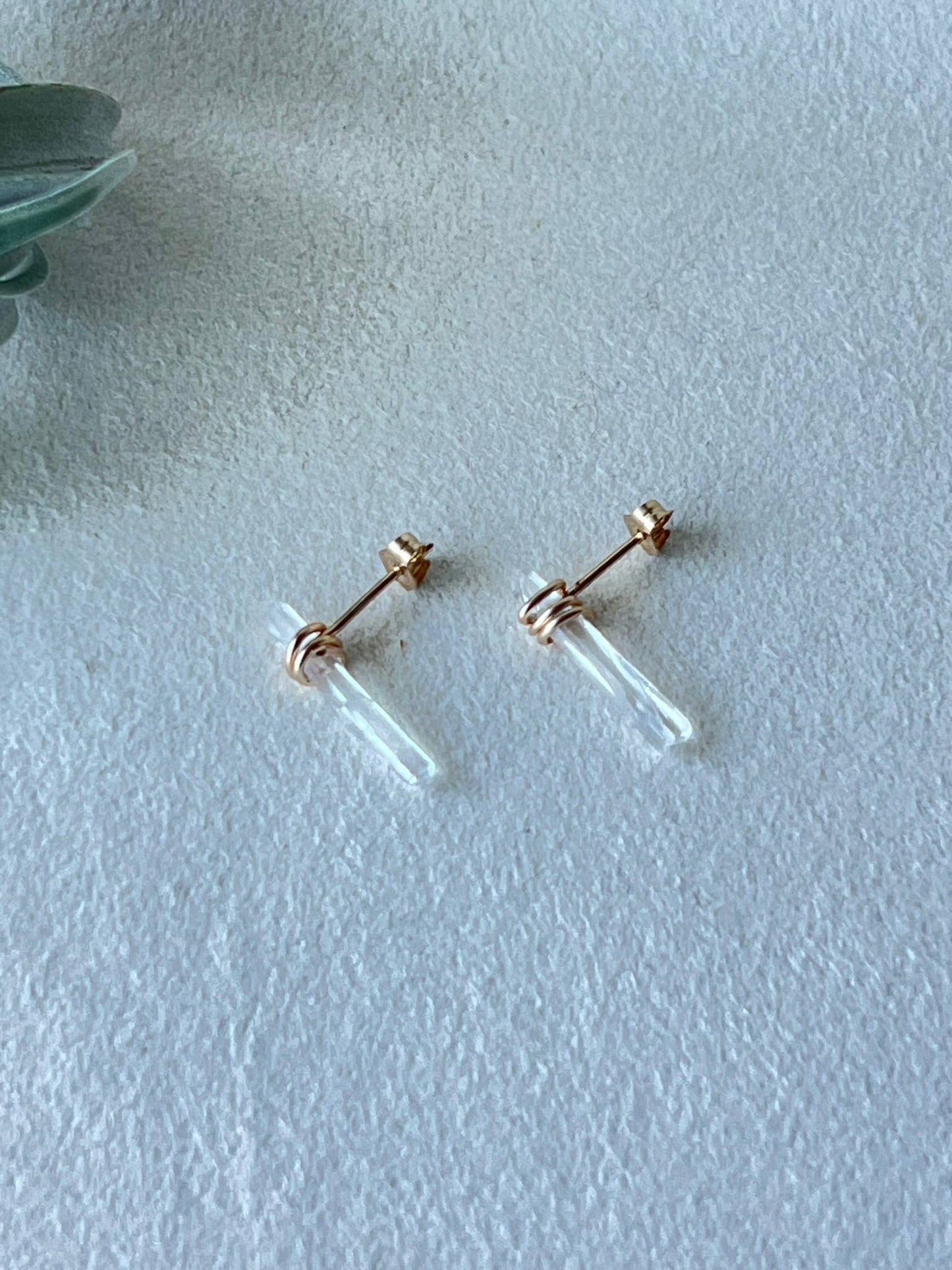 Raw Crystal Stud Earrings