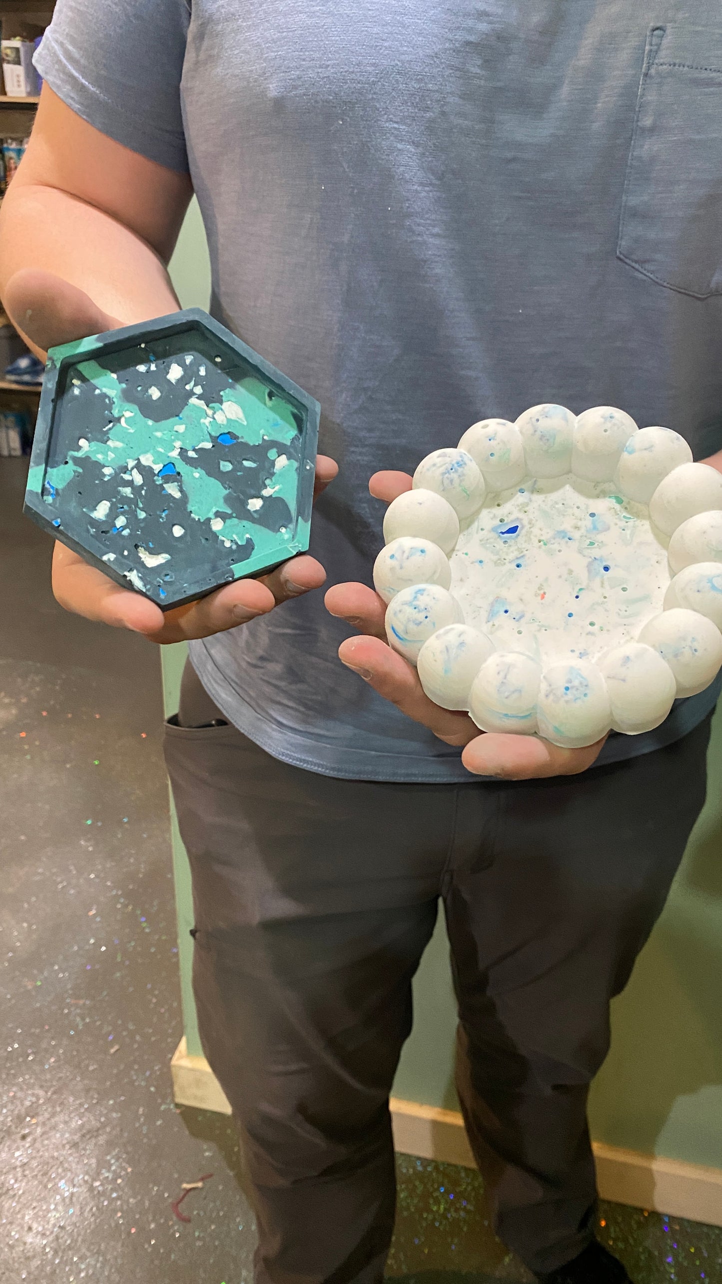 ECO RESIN CLASS: Terrazzo Coaster Set