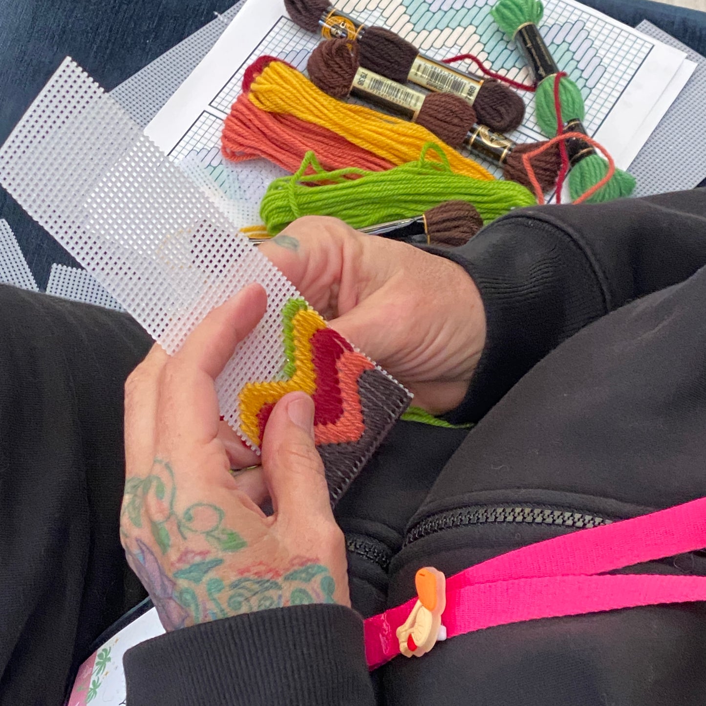 FIBER ARTS CLASS: Learn Needle Point & Make a Bargello Plant Pot Cover