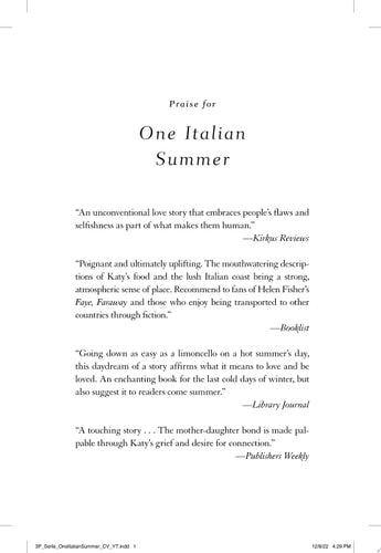 One Italian Summer A Novel book cover