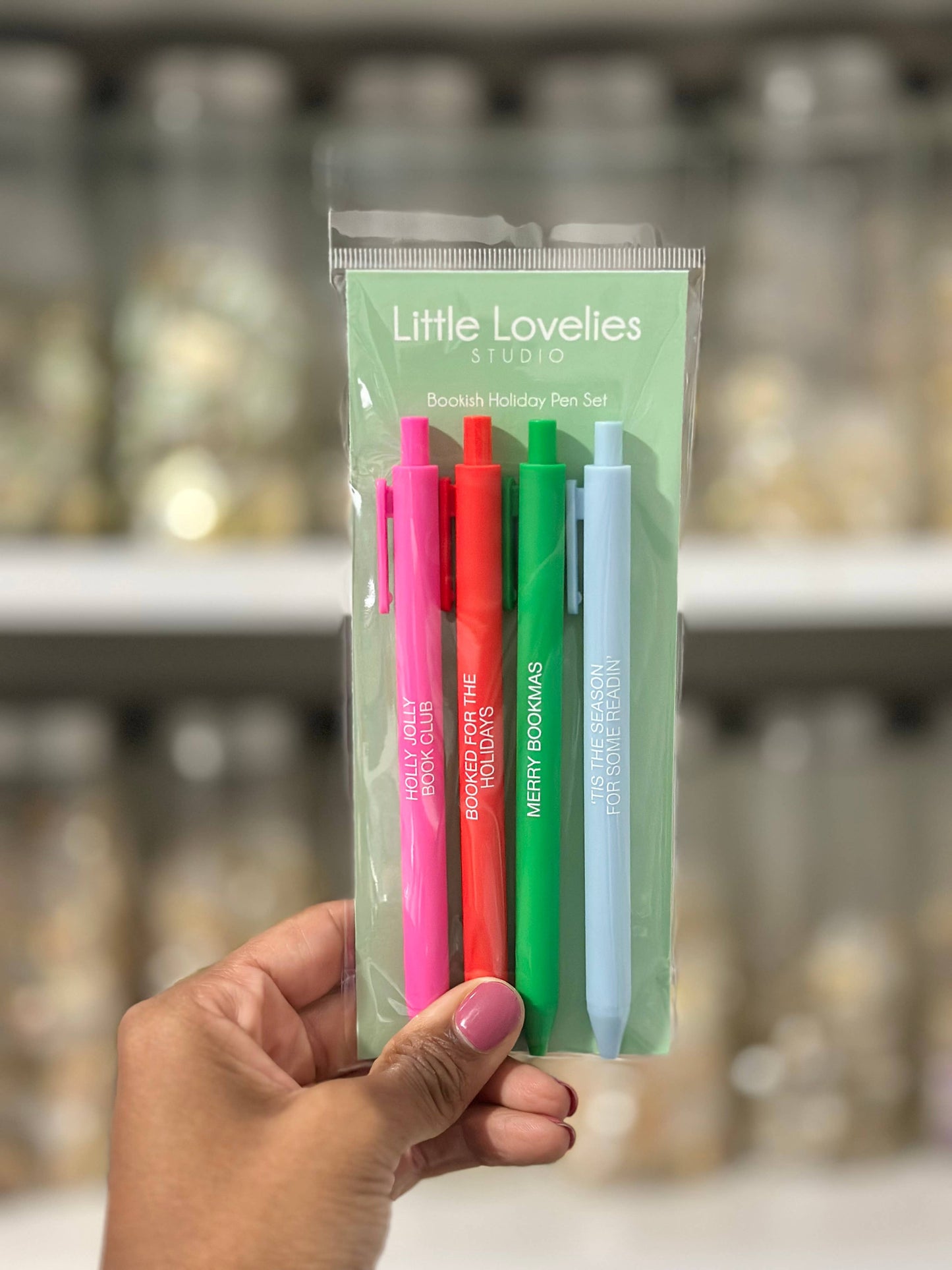 Bookish Holiday Pen Set – 4-Pack Christmas Click Pens