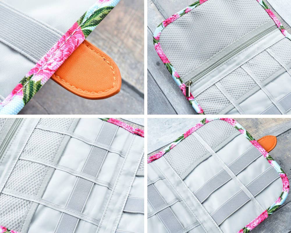 Floral Electronics Organizer Travel Bag - Travel Accessories