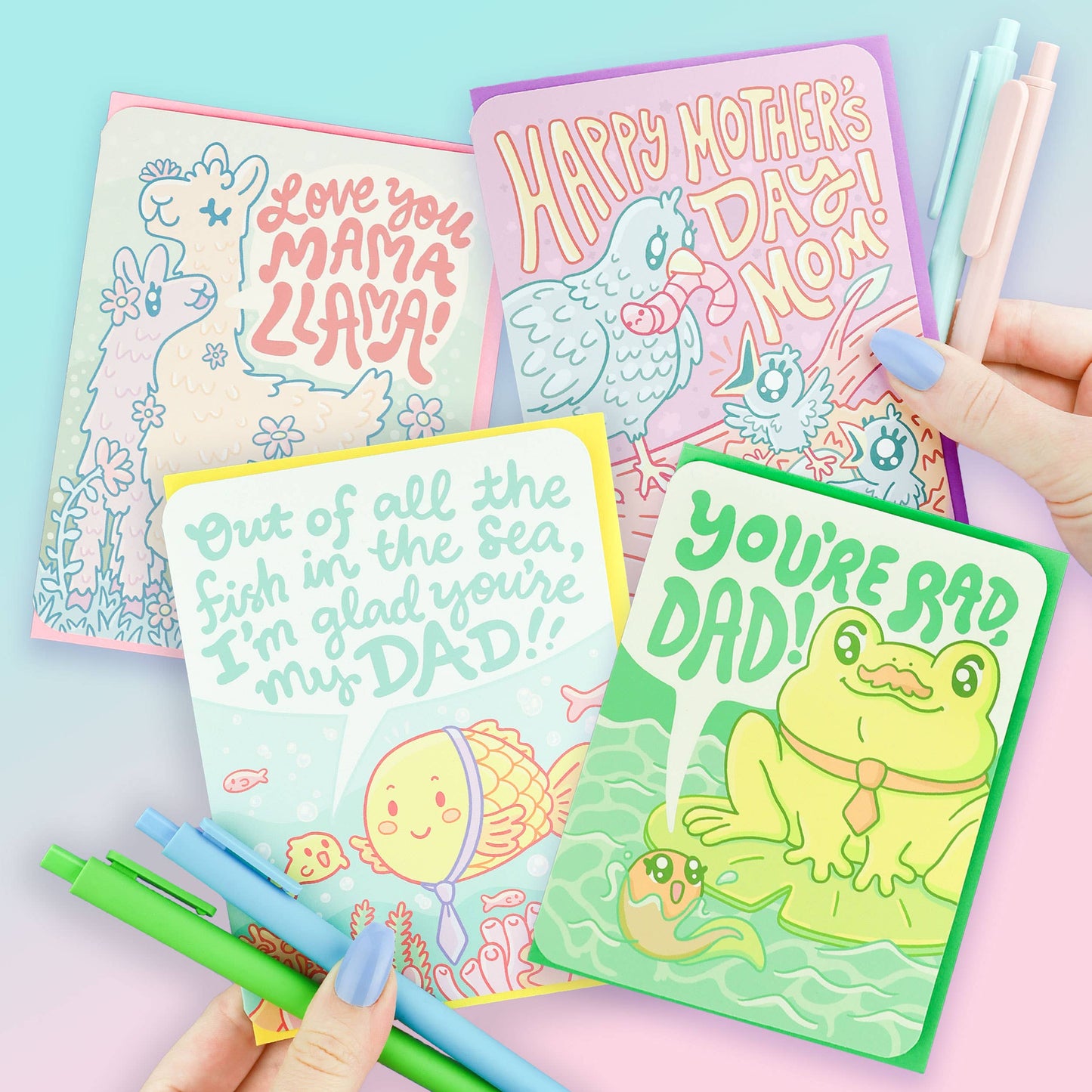 Rad Dad Frog, Dad Gift, Father's Day Card with Envelope