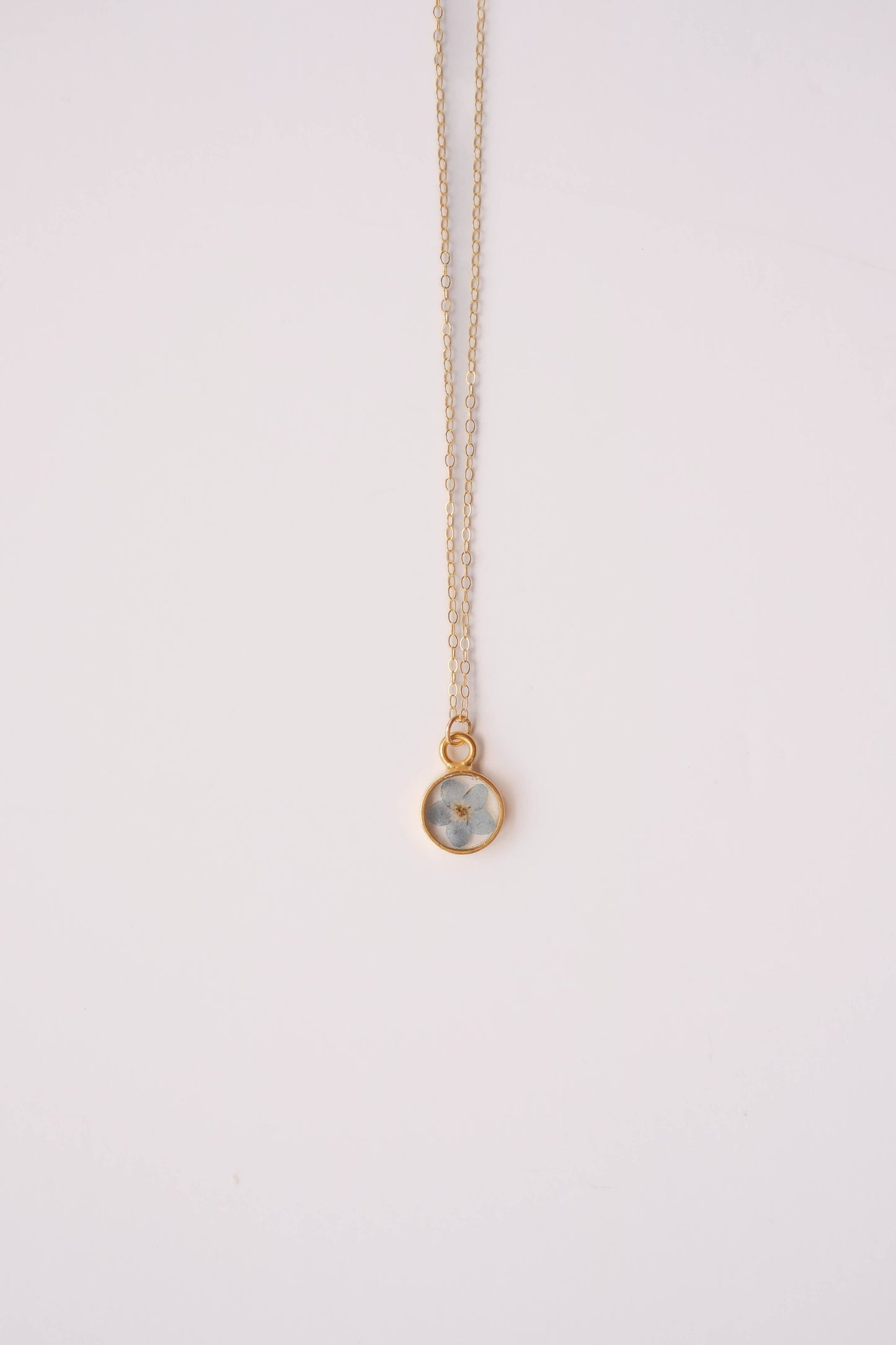 Round Forget Me Not Necklace