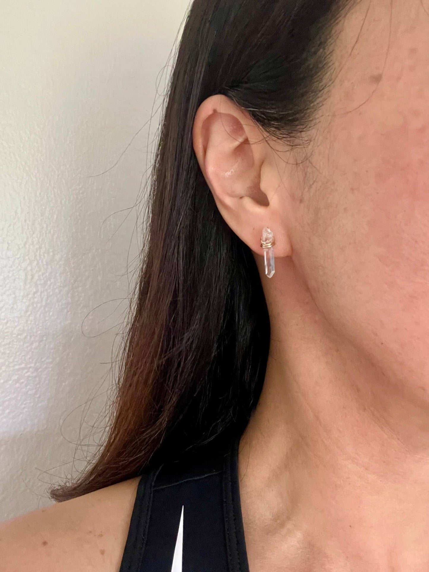 Raw Crystal Stud Earrings