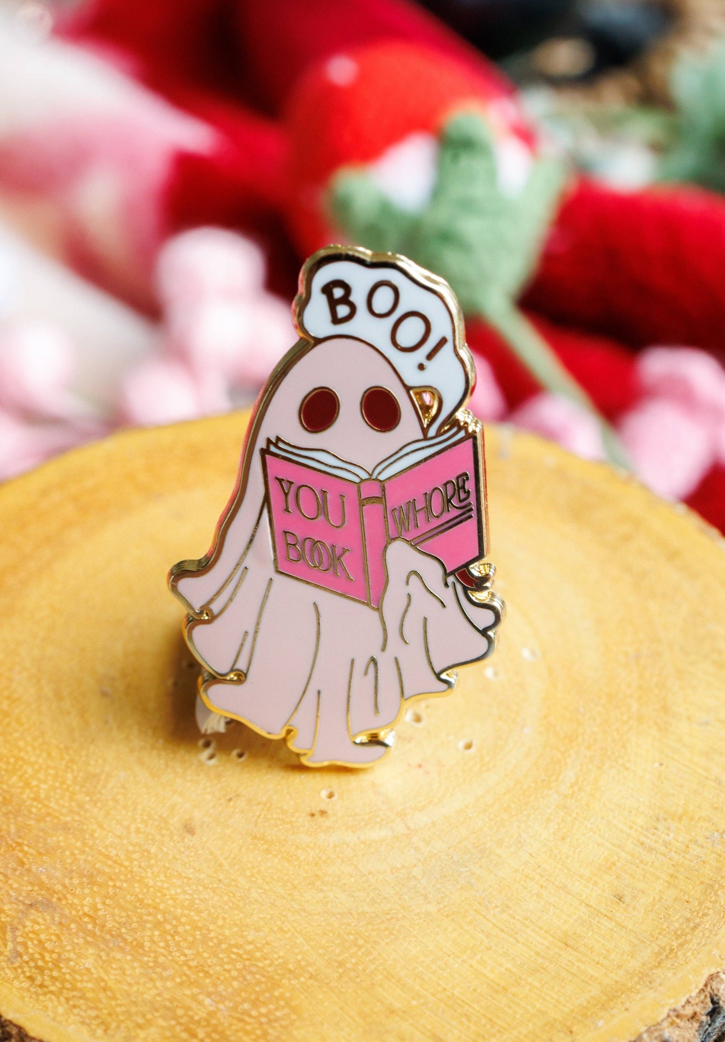 "Boo You Book Whore" Bookish Enamel Pin
