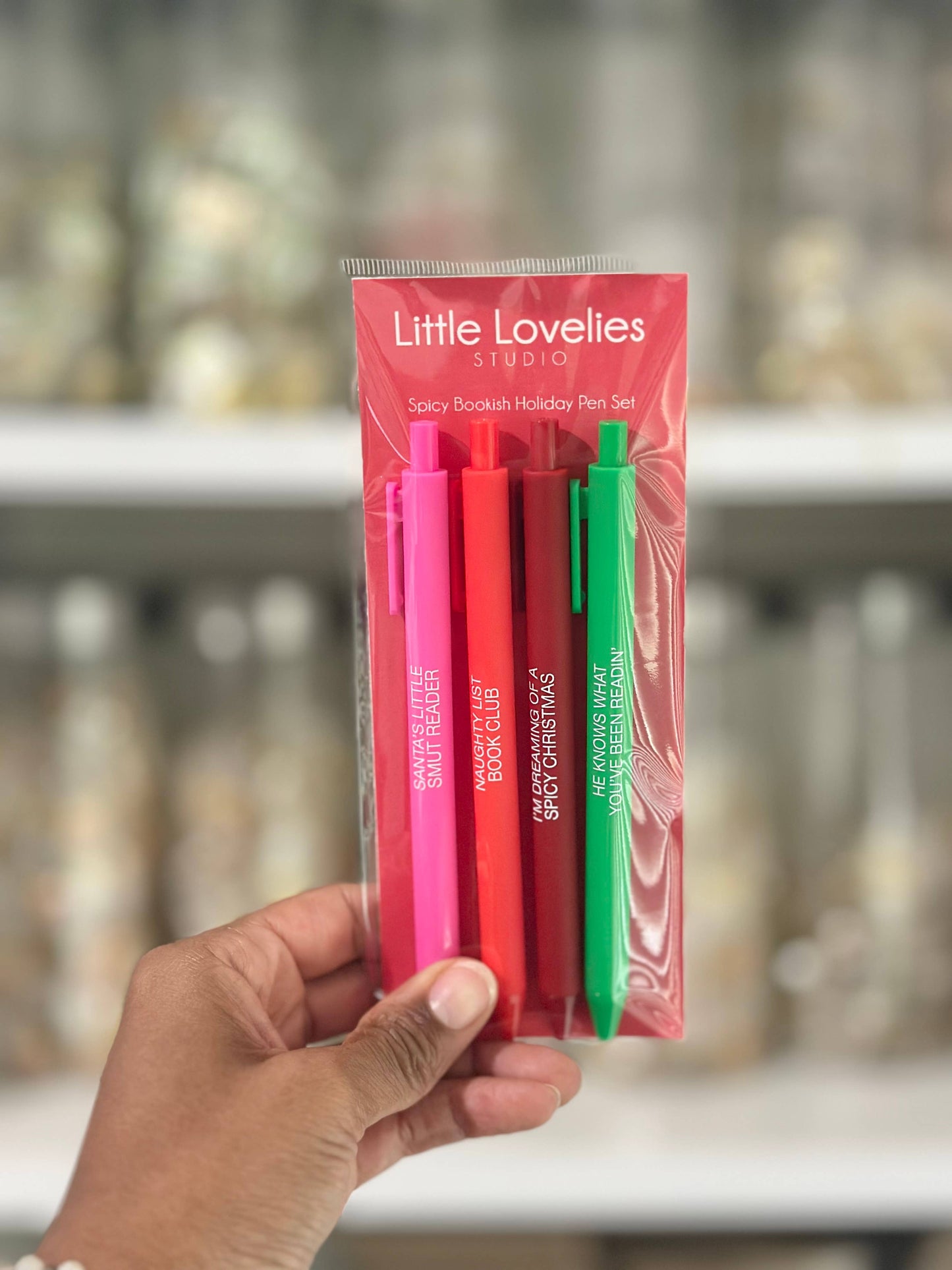 Spicy Bookish Holiday Pen Set – 4-Pack Pens for Smut Lovers