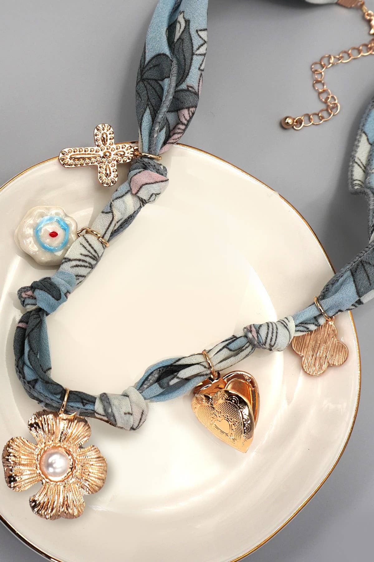 Floral Fun Scarf Charm Necklace