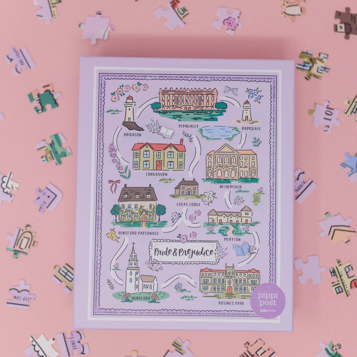 Pride and Prejudice Map - 500 Piece Jigsaw Puzzle