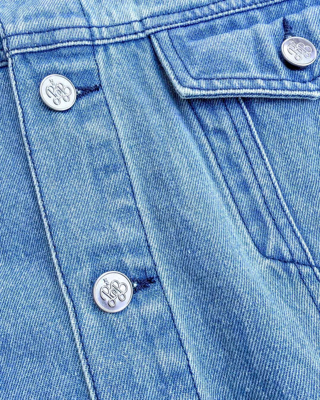 Soft as Petals Embroidered Denim Jacket