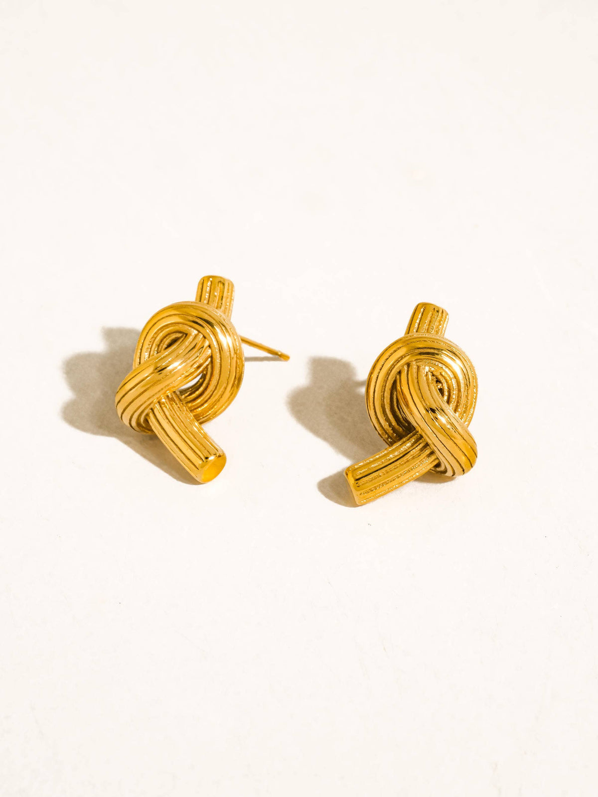 Morgane Ribbed Knot Stud Earrings