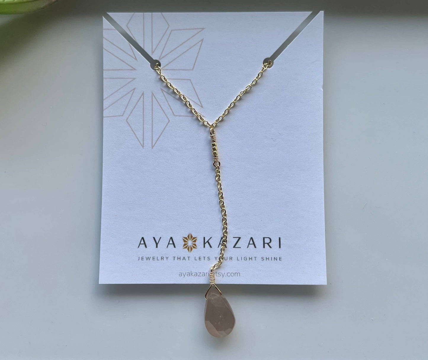 Moonstone Lariat Y Necklace