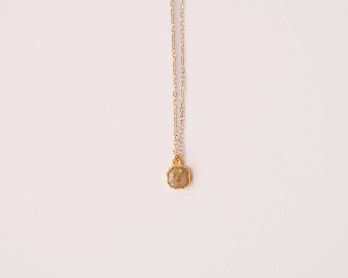Square Pressed Flower Necklace