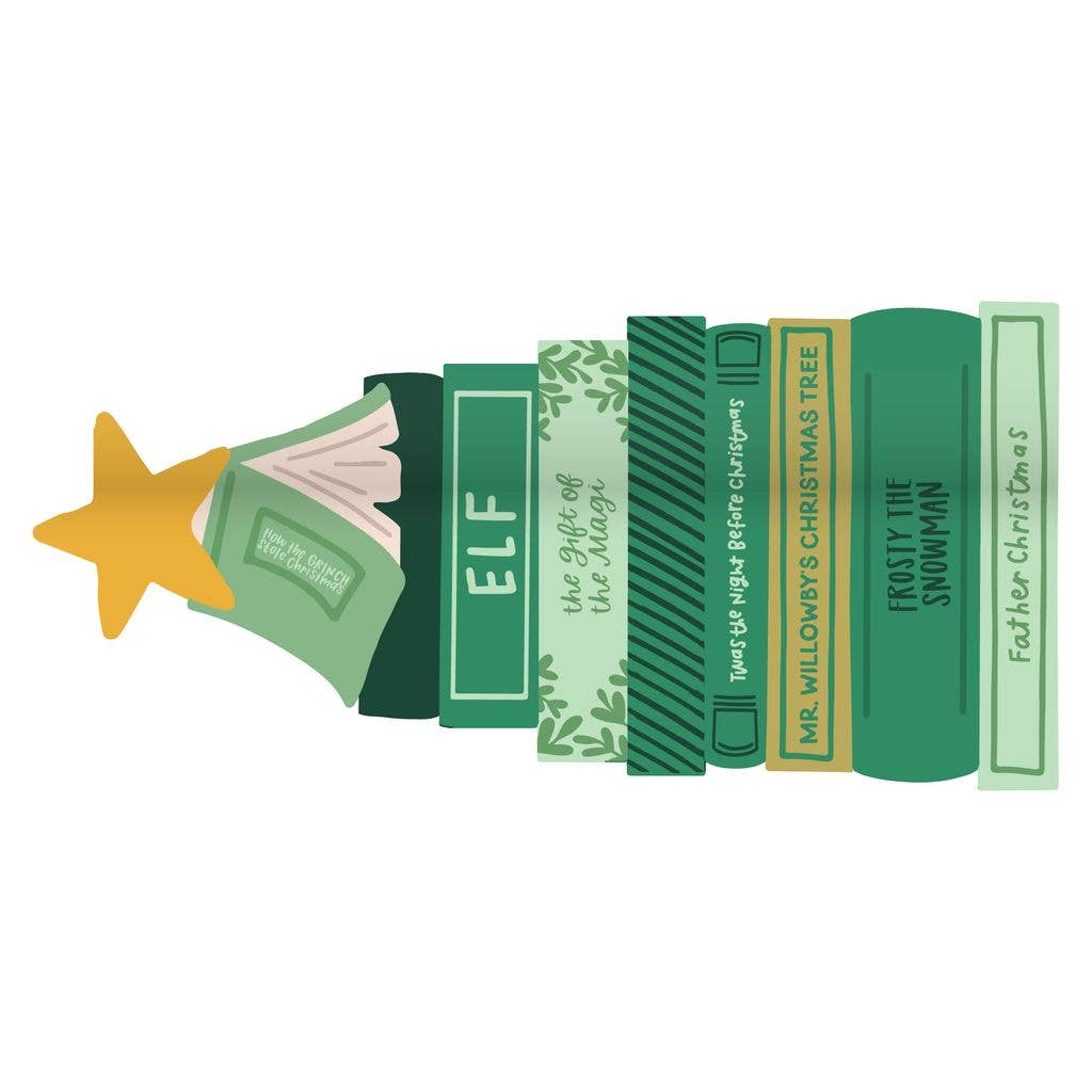 Classic Christmas Book Stack Claw Hair Clip