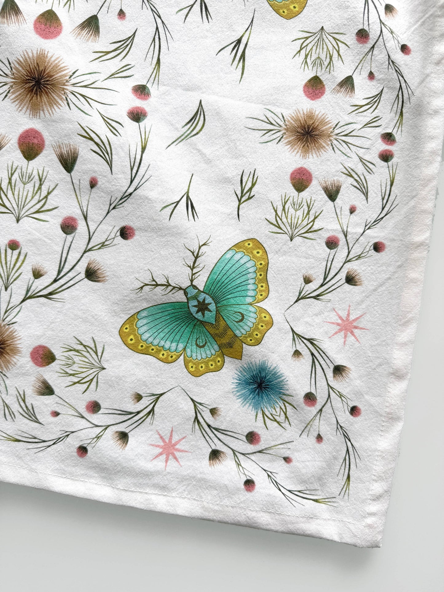 Springtime Lunar Moth Kitchen Tea Towel