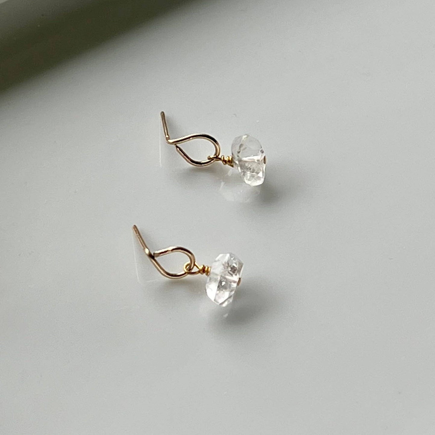 Raw Herkimer Diamond Stud