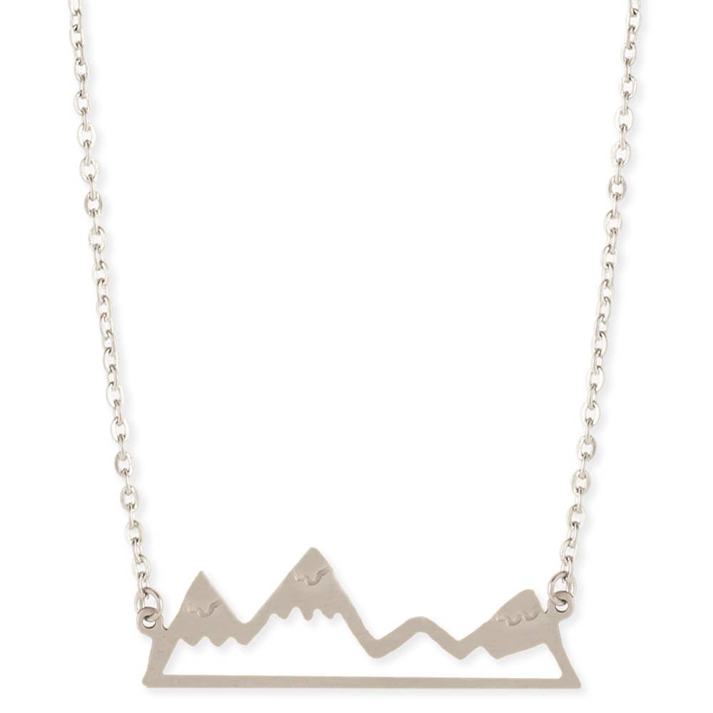 Silver Cutout Mountains Necklace
