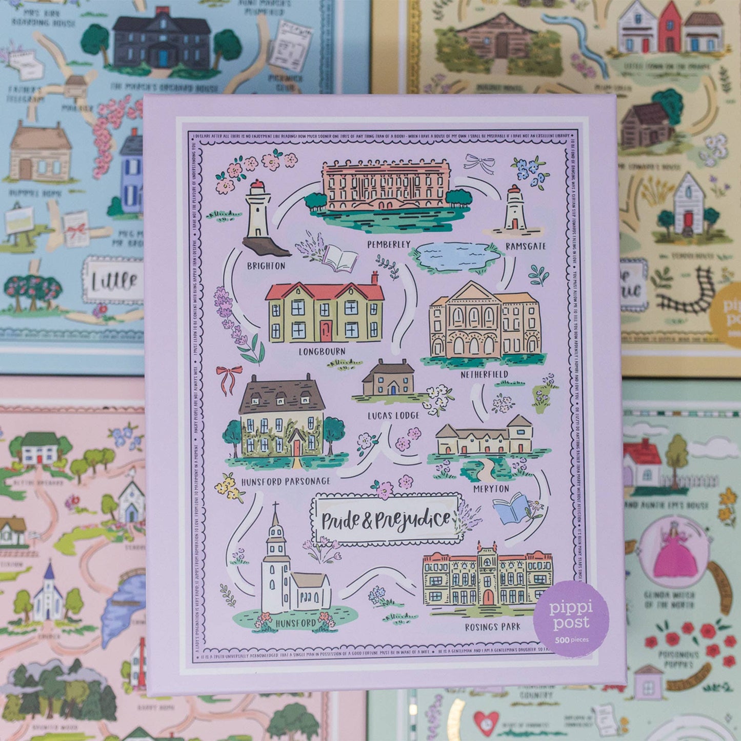 Pride and Prejudice Map - 500 Piece Jigsaw Puzzle