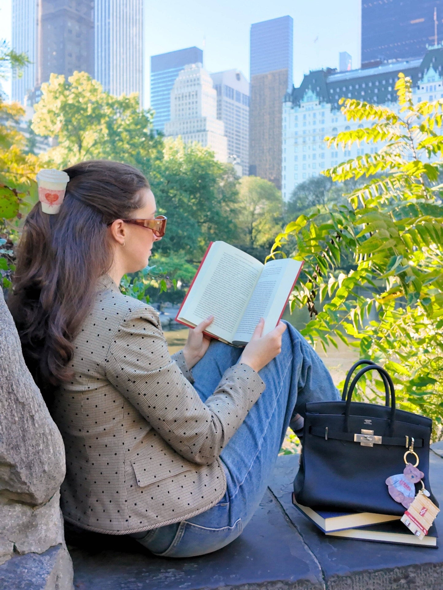 Hand-Painted Cafe Coffee Cup Heart Claw Clip | Eco-Friendly