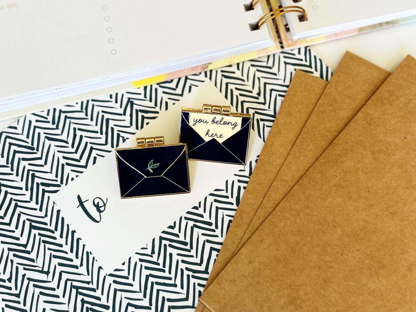 You Belong Here Envelope Enamel Pin