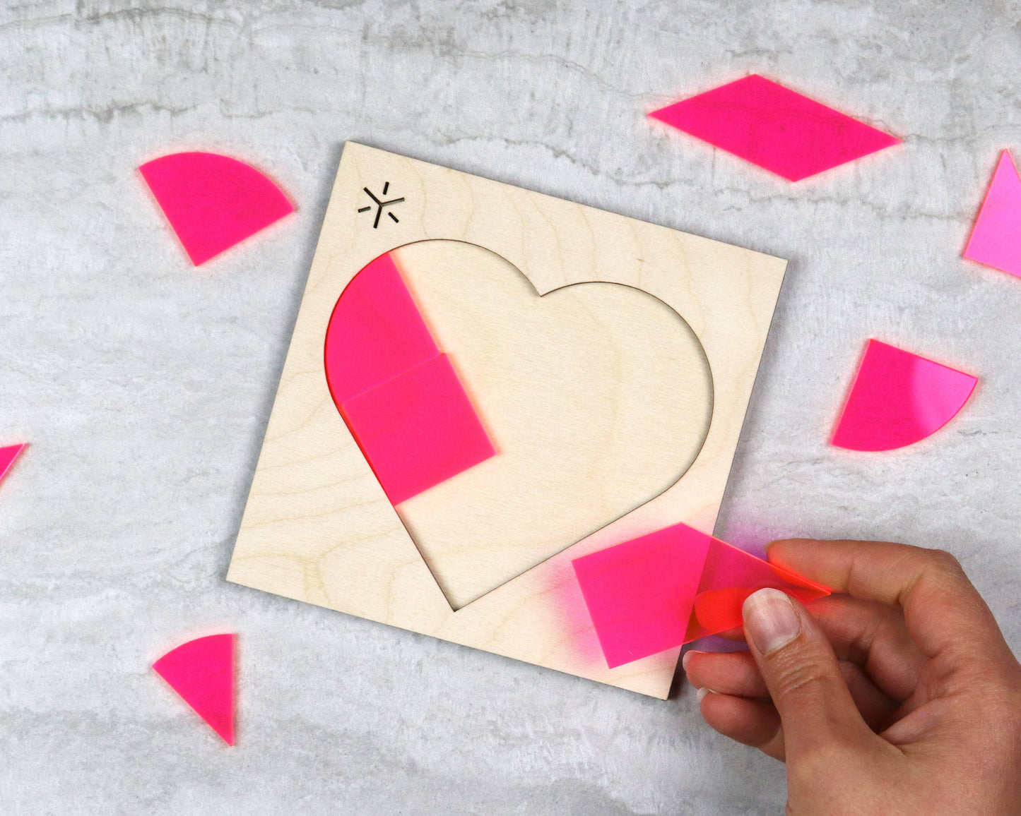 Pink Heart Tangram Puzzle