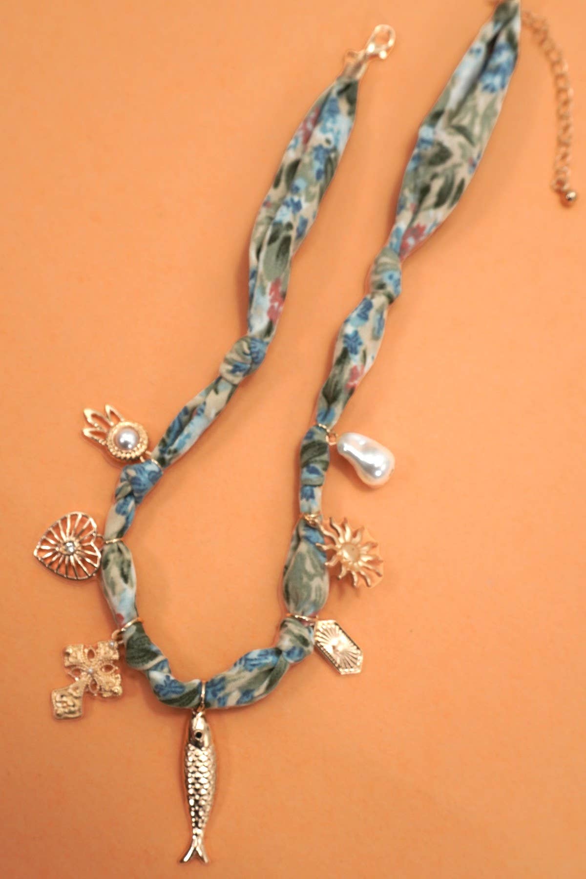 Coastal Love Scarf Charm Necklace