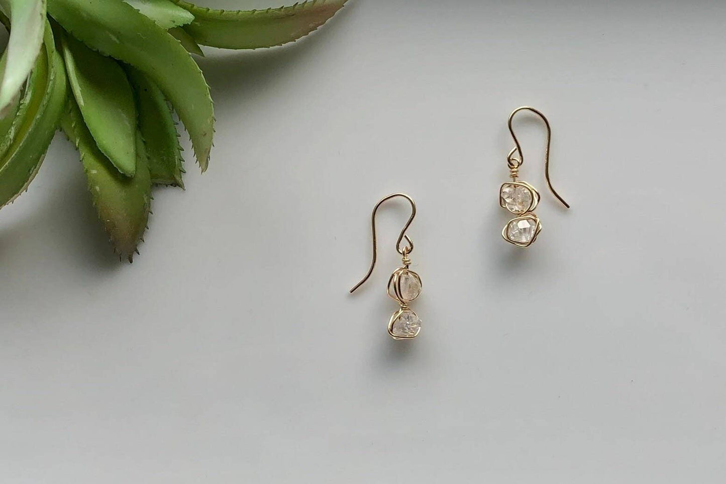 Raw Herkimer Diamond Dangle
