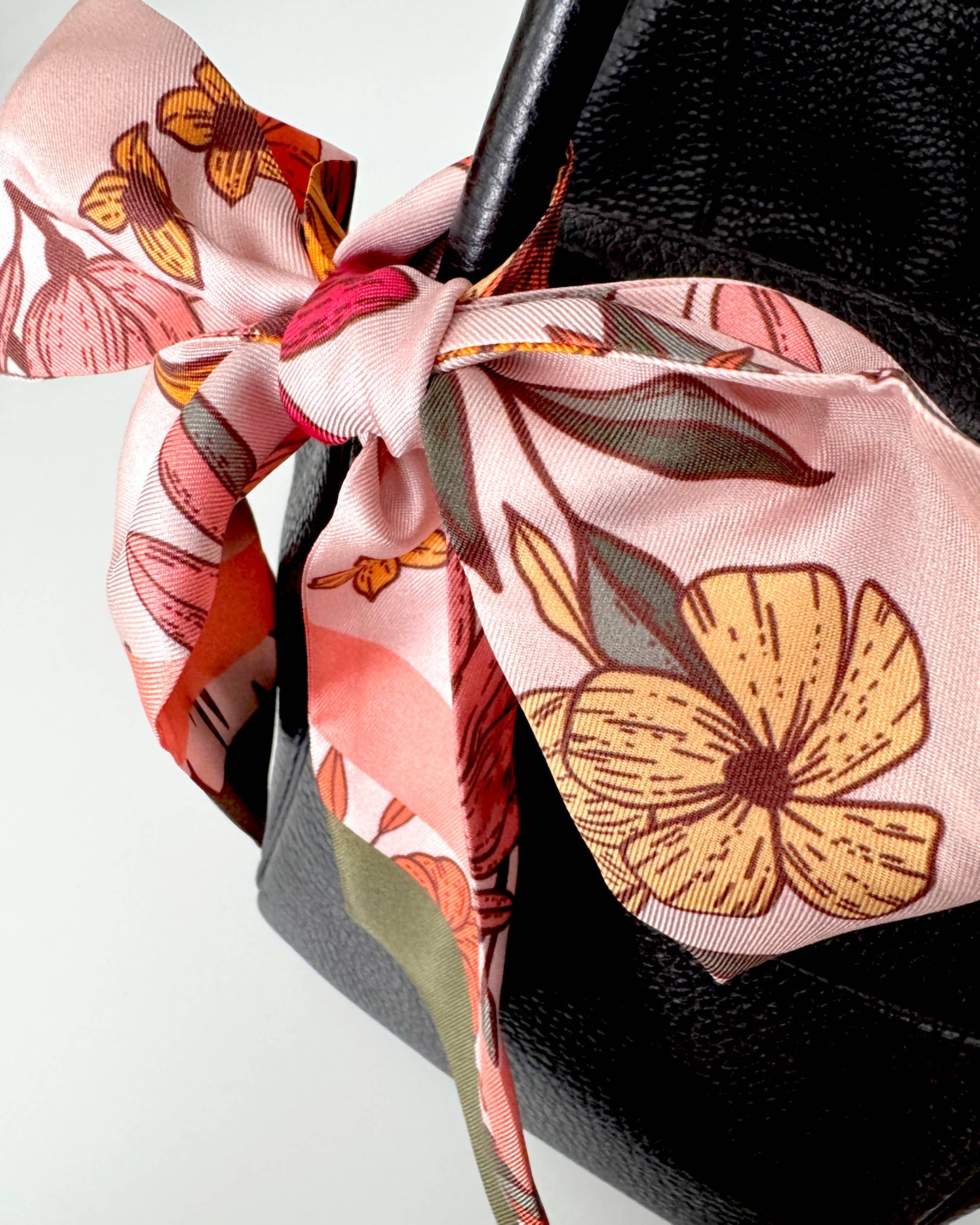 Vibrant Florals Skinny Silk Scarf