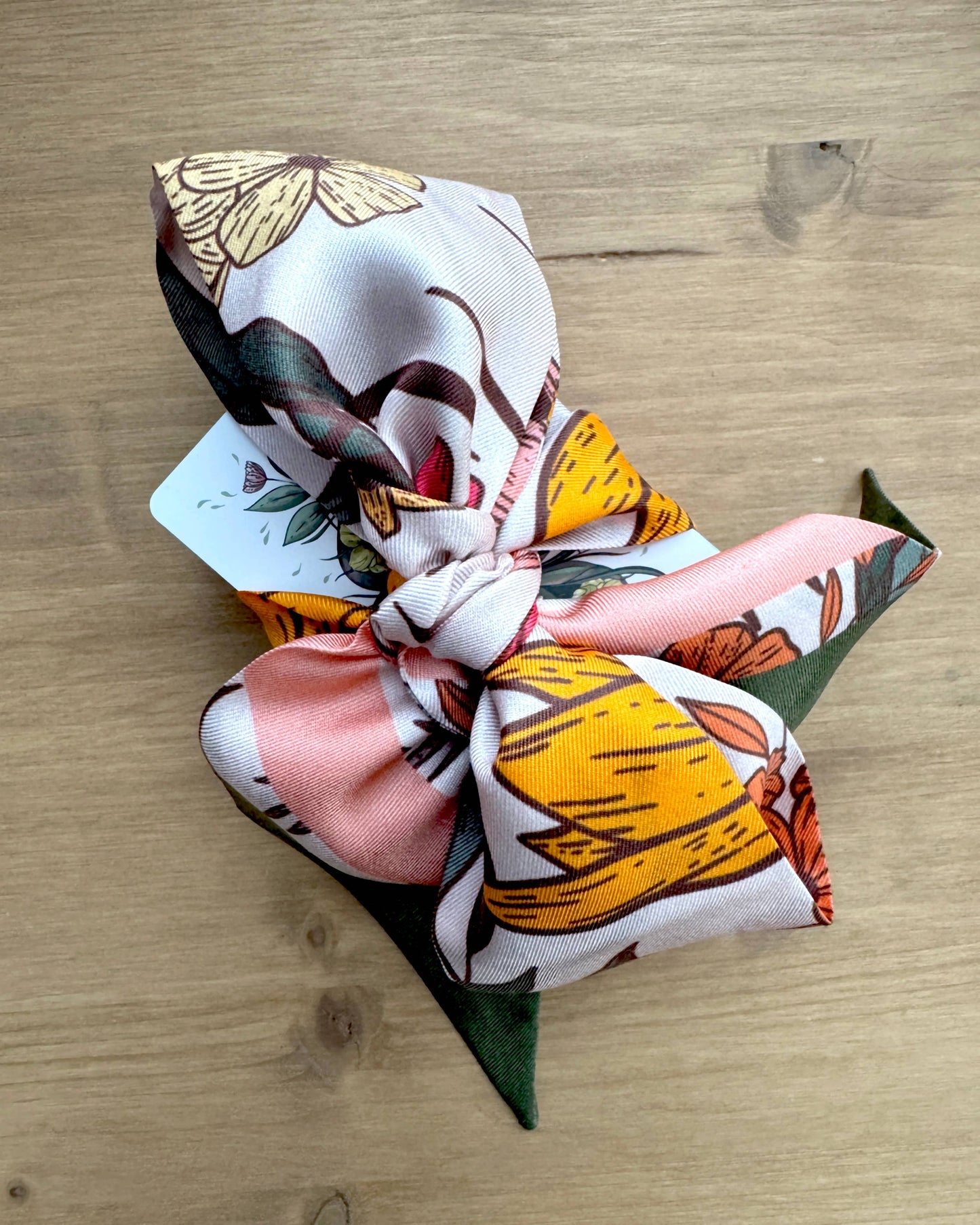Vibrant Florals Skinny Silk Scarf
