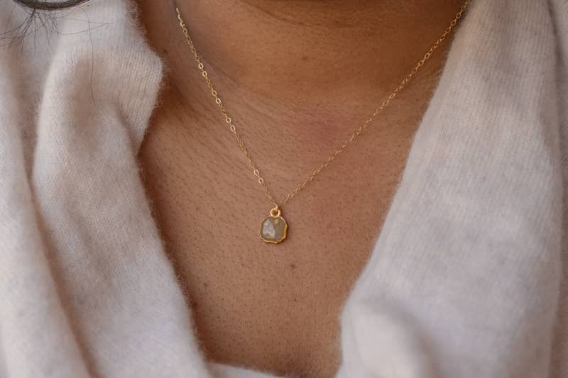 Square Pressed Flower Necklace