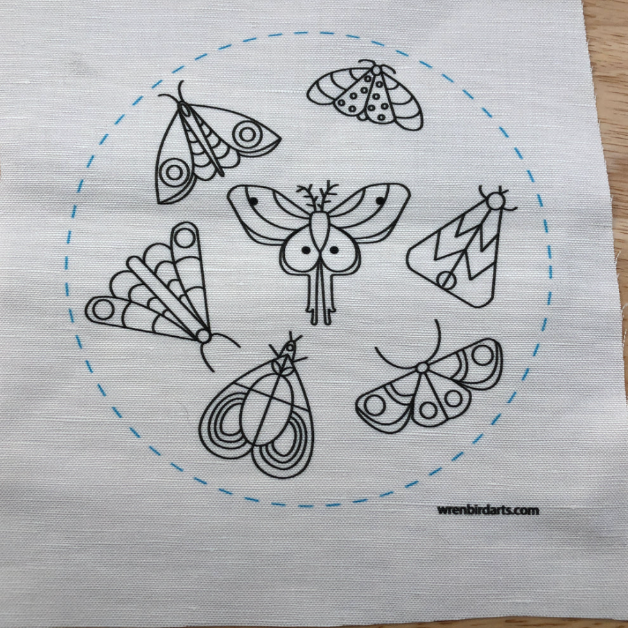 Examples of the moth patterns included in this washable mending transfer pack.