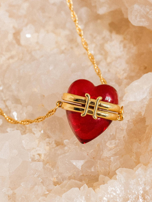 Merle Heart Locket Chain Necklace
