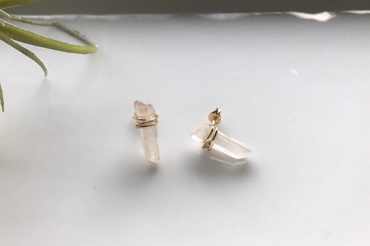Raw Crystal Stud Earrings