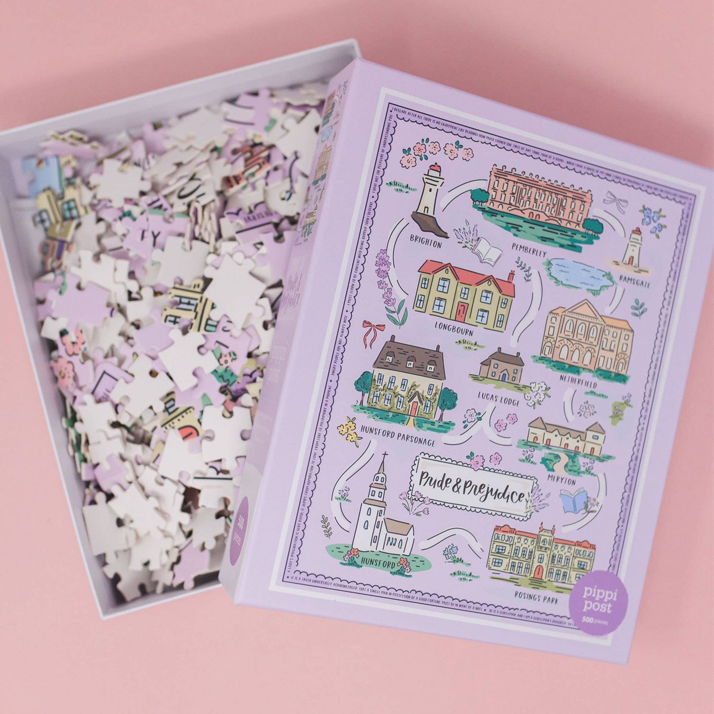 Pride and Prejudice Map - 500 Piece Jigsaw Puzzle