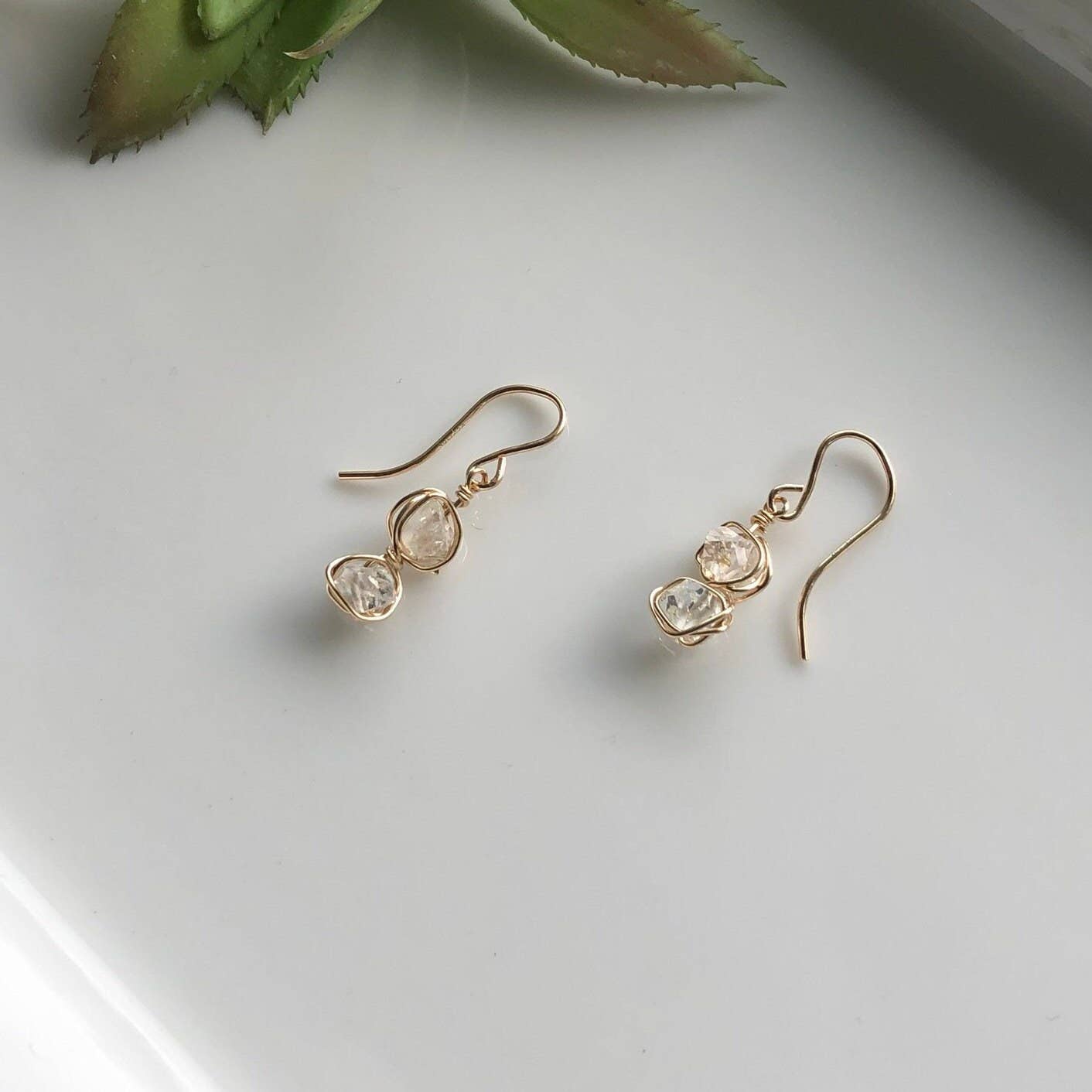 Raw Herkimer Diamond Dangle