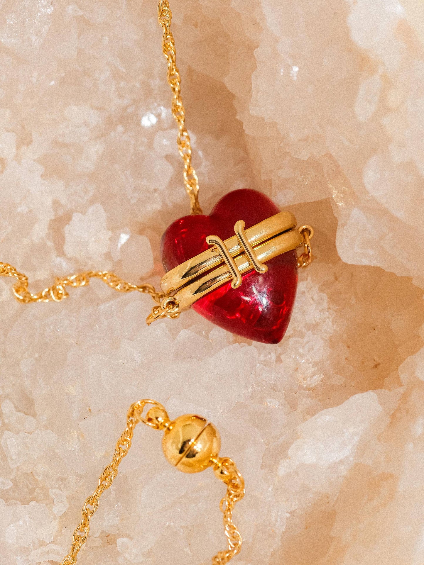 Merle Heart Locket Chain Necklace