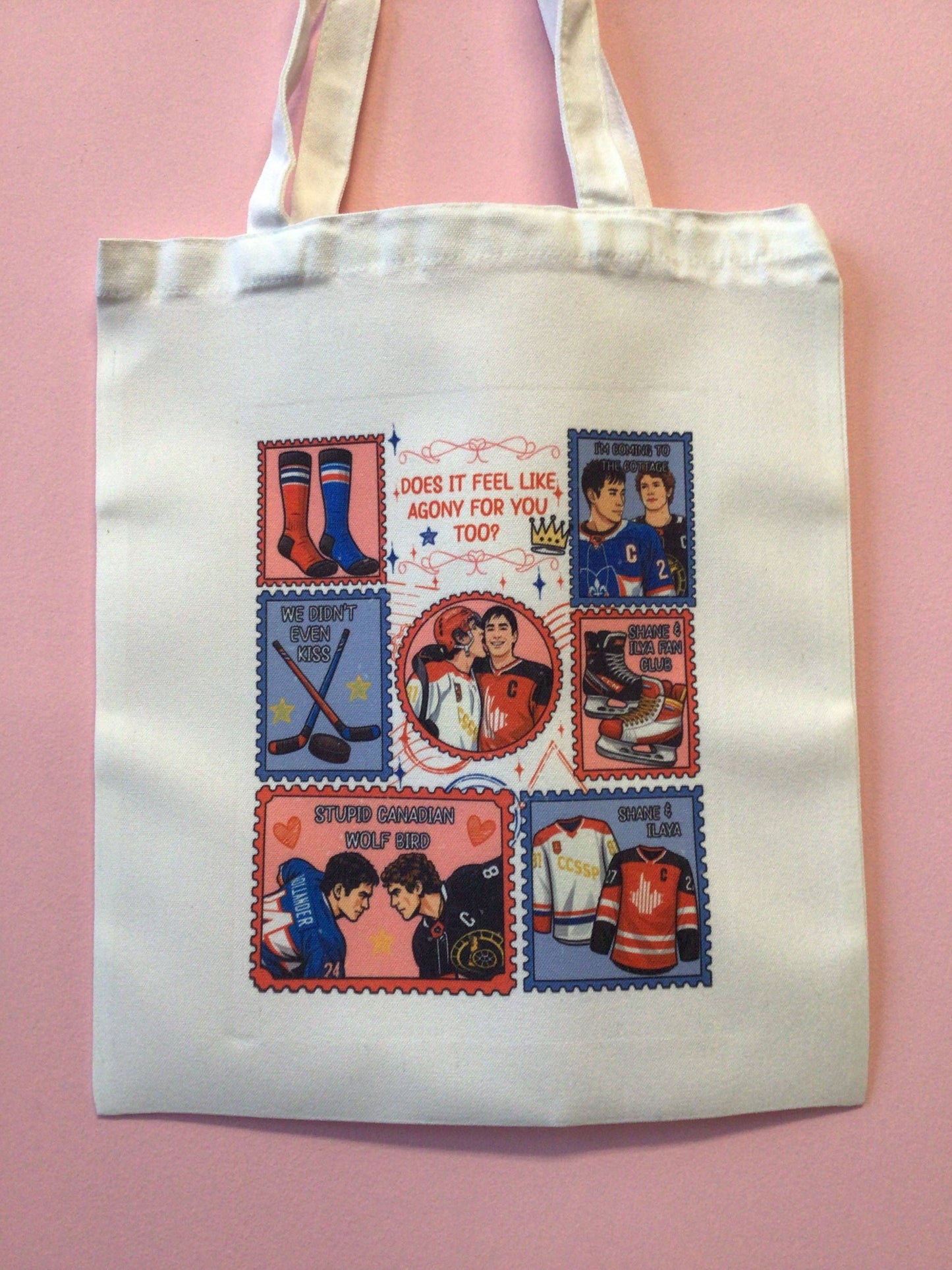 Shane and Ilya Heated Rivalry Stamp Design Tote