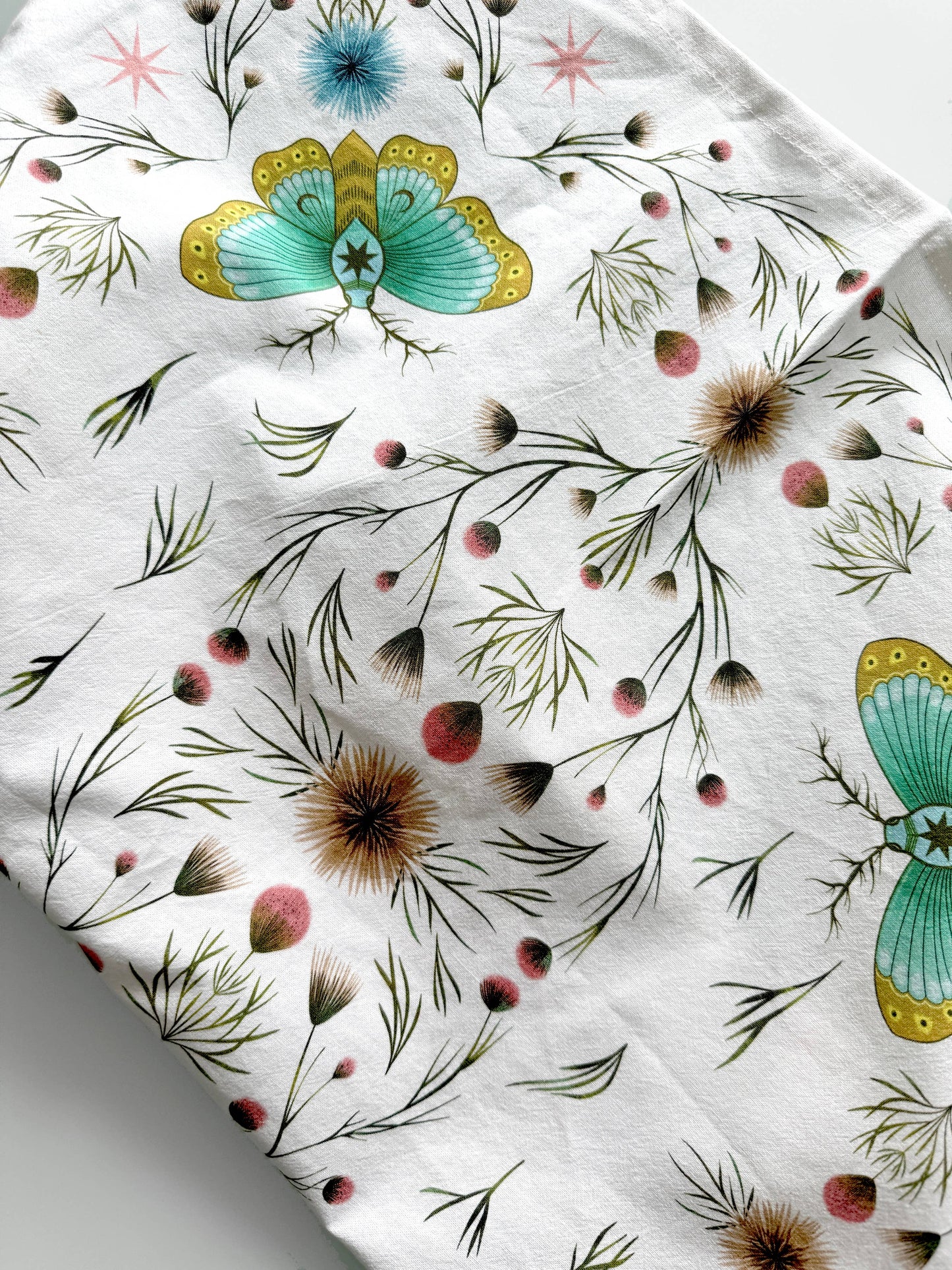 Springtime Lunar Moth Kitchen Tea Towel