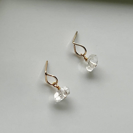 Raw Herkimer Diamond Stud