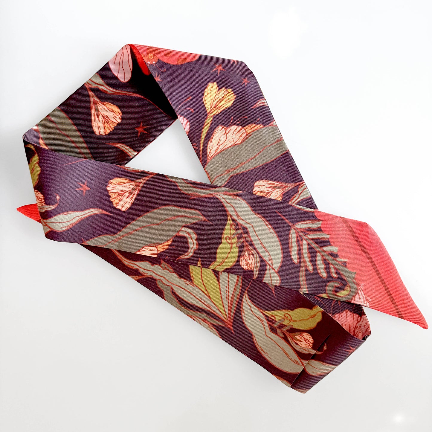Lady Bug Fleur Skinny Silk Scarf